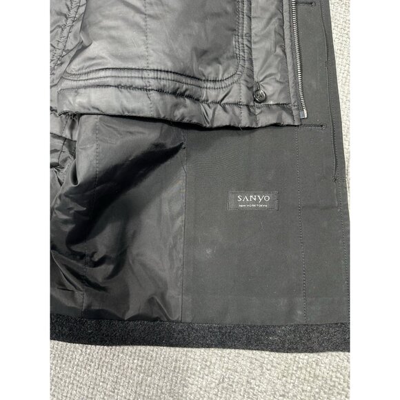 Sanyo Jacket Mens 48R Gray Angora Wool Pea Car Coat‎ Liner Vest - Picture 9 of 16